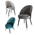 Luxury Roche Velvet Dining Chairs 3D model small image 1