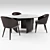 Modern Dining Set: Wedge Table + Lawson Chair 3D model small image 1