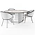 Modern Dining Set: Wedge Table + Lawson Chair 3D model small image 2