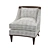 Elegant Velvet Armchair 3D model small image 2