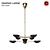 Vintage Black Brass Ceiling Light 3D model small image 1