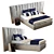 Majestic XL: Elegant Double Bed and Nightstand 3D model small image 1