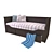 Versatile Hemnes Sofa Bed with Storage 3D model small image 1