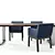 RH Morgan Blue Dining Set 3D model small image 2