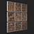 Rustic Wooden Squares Set - Wall Decor 3D model small image 2