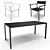 Eos Aluminium Table & Chair Set 3D model small image 2