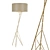 Naomi Gold Floor Lamp: Art Deco Style, 1600mm Height 3D model small image 1