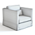 Elegant West Elm Bordeaux Armchair 3D model small image 2