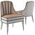 Luxury Striped Velvet Armchair 3D model small image 3