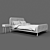 Elegant UK Bed Frame and Bedside Table Set 3D model small image 2