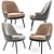 Contemporary Upholstered Dining Chair 3D model small image 1