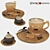 Elegant Coffee Set 3D model small image 1