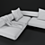Luxury Wing Sectional Sofa 3D model small image 3