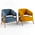 Sleek Enez Armchair | Modern Design 3D model small image 1