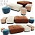 Sophisticated Minotti Jacques Poufs Set 3D model small image 1