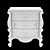 Elegant French 3 Drawer Nightstand 3D model small image 2