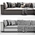 Minimalistic Hamilton Sofa Set 3D model small image 3