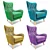 Montreal Deluxe Accent Chair 3D model small image 2