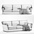 Elegant Vittoria Sofa: Timeless Luxury 3D model small image 3