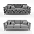 Volcanic Gray Sofa: Modern and Comfortable 3D model small image 2