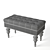 Luxurious Handcrafted Gray Velvet Banquette: Barlett 3D model small image 2