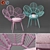 Pastel Peacock Chair - Kid's Floral Throne 3D model small image 1