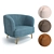 Luxury Velvet Armchair LEONE 3D model small image 1