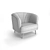 Luxury Velvet Armchair LEONE 3D model small image 3