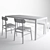 Stylish Norrala Ronninge Dining Set 3D model small image 3