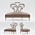 Elegant Heart Motif Occasional Chair 3D model small image 1