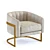 Elegant Titanium Coated Armchair 3D model small image 1