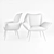 Elegant Velvet Armchair 3D model small image 3