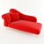 Luxurious Reed Velvet Chaise Lounger 3D model small image 1