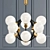 Sleek White Glass Sputnik Chandelier 3D model small image 1