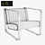 Durable Metal Frame Chair 3D model small image 3
