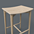 Stylish Oak Stool & Table 3D model small image 2