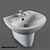 Elegant Keramag Renova Sink 3D model small image 3