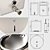 Modern Bathroom Accessory Set 3D model small image 2