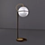 Opal Glass Table Lamp with Black and Gold Details 3D model small image 1