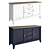 Navy White Sideboard: Elegant and Spacious 3D model small image 2