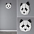 Wooden Panda Wall Decor 3D model small image 3