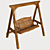 Classic Wooden Garden Swing 3D model small image 2