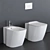 Essence-C Ceramic WC & Bidet 3D model small image 1