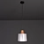 Sleek Satin Pendant Light 3D model small image 1