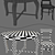 Viennese Dining Set: Table & Chairs 3D model small image 3