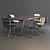 MDF Italia Dining Set: Axy Comfort Table & Flow Filo Chair 3D model small image 2