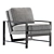 Modern Metal Upholstered Chair 3D model small image 1