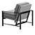 Modern Metal Upholstered Chair 3D model small image 2