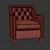 Elegant Orchid Armchair 3D model small image 3