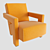 Modern Orange Armchair: Stylish Comfort 3D model small image 1